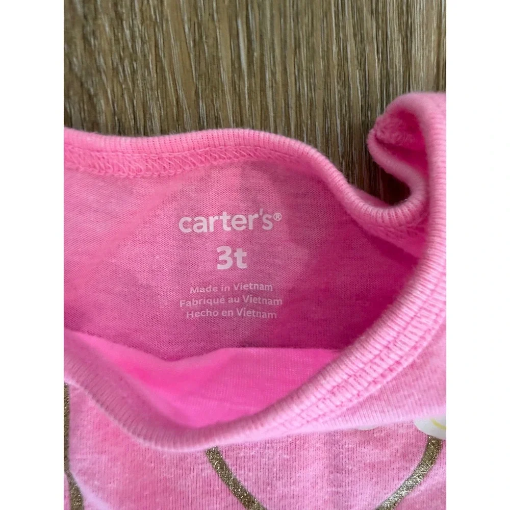 Carter's Coastal Shirt and Shorts Set Girls 3T Pink Mix Match 7pc Shell Unicorn